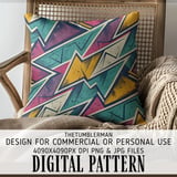 Digital Pattern Bundle, Geometric Retro Pattern, 80s Pattern, Seamless Pattern, Digital Paper, Abstract Pattern, Design Resource, Digital thumbnail 5