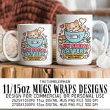 Low Social Battery Cat Digital Mug Wrap thumbnail 1