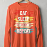 Pickleball Sport-Tek Long Sleeve Tee, Eat Sleep Pickleball Repeat, Performance Sun Shield Shirt thumbnail 4