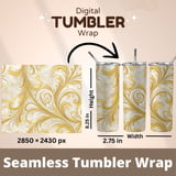 20 oz Golden Baroque Tumbler Wrap, Sublimation Design, Straight and Tapered, Marble Effect, Tumbler Digital Download thumbnail 5