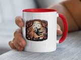 Halloween Mug, Ghost on Scooter, Spooky Season, Raccoon, Pumpkin, Bats, Full Moon, Fall Decor, Halloween Gift, Coffee Mug, Unique Mug thumbnail 2