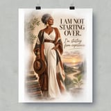 Black Woman Empowerment Wall Art Poster, Framed Poster with Inspirational Quote Starting from Experience Print, Healing Aesthetic Decor thumbnail 9