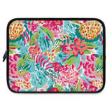 Vibrant Tropical Floral Laptop Sleeve, Preppy Bright Flower Accessory Pouch, Colorful Botanical Tablet Case Gift thumbnail 6