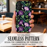 Morning Glory Tumbler Digital Paper, Watercolor Floral Tumbler Design, Flower Backgrounds, Floral Junk Journal Pages, Printable PNG thumbnail 6