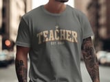 Male Teacher Shirt Est 2026 Vintage Varsity Sweatshirt, New Future Male Educator Hoodie, First Year Teacher Appreciation Gift for Him thumbnail 4