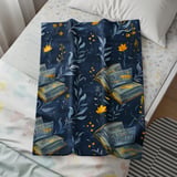 Floral Book Blanket, Dark Academia Aesthetic, Cozy Library Throw, Book Lover Gift, Botanical Bookish Blanket thumbnail 9