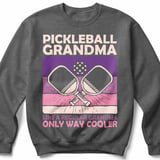 Pickleball Gildan Crewneck Sweatshirt, Pickleball Grandma Like A Regular Grandma Only Way Cooler, Court Warm Up thumbnail 4