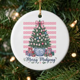 Merry Mahjong Christmas Ornament, Preppy Chinoiserie Tree Holiday Ornament, Mahjong Player Gift, Grandmillennial Game Night Keepsake Decor thumbnail 1