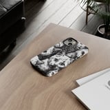Cat Faces Tote Bags, Cute Kitten Throw Pillow, Funny Cat Pattern iPhone Case, Animal Lover Gift, Cat Mom Present, Black and White Art thumbnail 13