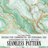 Mint Marble Tumbler Design, Gold Veins Digital Paper, Floral Scrapbooking, Watercolor Backgrounds, Digital Art, Sublimation Design thumbnail 1