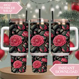 Camellia Flower Tumbler Digital Design, Pink Floral PNG, Watercolor Flowers Background, Junk Journal Paper, Scrapbooking, Tumbler Digital thumbnail 8
