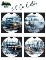 Vintage Truck 40oz Tumbler Wrap Sublimation Design, Classic Car Forest Mist PNG Digital Download for Men, Rustic Trucker Gift thumbnail 8
