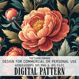 Peony Tumbler Design, Floral Tumbler png, Digital Papers, Watercolor Flowers Backgrounds, Junk Journal Pages, Digital Scrapbooking Paper thumbnail 13