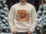 Golden Retriever Fall Sweatshirt, Leaves and Paws Vintage Dog Hoodie, Autumn Dog Mom Crewneck, Cozy Pumpkin Pet Lover Tote Bag Gift thumbnail 4