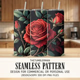 Red Rose Tumbler Design, Floral Digital Papers, Watercolor Flower Backgrounds, Junk Journal Pages, Printable png, Digital Scrapbooking Paper thumbnail 2