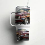 Classic Car 40oz Tumbler Wrap Design, Vintage Red Muscle Car Sublimation Digital File, Car Show Auto Lover Gift for Him thumbnail 10