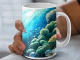 Mahi Mahi Mug Sublimation Wrap Digital Design, Ocean Life Fish Art 11oz 15oz Mug Wrap PNG, Coastal Fishing Gift for Him thumbnail 8