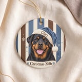 Rottweiler Christmas Ornament 2026, Cute Dog Lover Holiday Keepsake, Blue Santa Hat Pet Tree Decor, Rottie Mom Gift, Dog Memorial Decor thumbnail 5