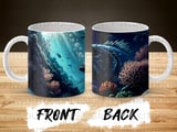 Deep Sea Fish Mug Sublimation Wrap Digital Design, Ocean Life Detailed Art 11oz 15oz Mug Wrap PNG, Coastal Nautical Deep Ocean Sea Animal thumbnail 4