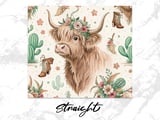 Highland Cow Tumbler Wrap, Floral Tumbler Wrap, 20oz Seamless Tumbler, Bohemian Cow Tumbler, Cowgirl Boots Tumbler, Cactus Wrap thumbnail 4