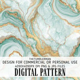 Turquoise Gold Marble Tumbler Design, Digital Paper Pack, Scrapbooking Paper, Floral Backgrounds, Sublimation Tumbler Png Digital thumbnail 13