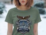 United States Air Force Shirt, Fighter Jet Emblem USAF Tee, Military Veteran Gift, Patriotic Aviation Enthusiast T-Shirt for Him Her thumbnail 6