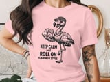 Roll On Flamingo Game Night Graphic T-Shirt thumbnail 2