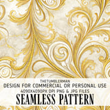 Golden Floral Tumbler, Digital Paper, Watercolor Flowers Background, Floral Junk Journal, Printable Tumbler png, Digital Scrapbooking Paper thumbnail 1