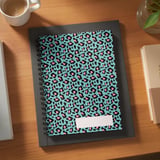 Vibrant Teal Pink Leopard Print Backpack, Aesthetic Animal Pattern School Bag, Custom Spiral Notebook Set thumbnail 2
