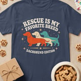 Rescue is My Favorite Breed Dachshund T-Shirt thumbnail 2