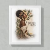 Black Woman Art Poster Rooted and Rising Print, Afrocentric Wall Decor, Melanin Botanical Framed Poster, Empowering African American Gift thumbnail 13