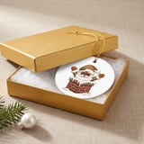 Black Santa Christmas Ornament, Cute Leopard Print Santa in Chimney Tree Hanging Ornament, African American Holiday Keepsake Decor Gift thumbnail 7