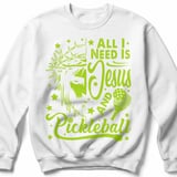 Pickleball Gildan Crewneck Sweatshirt, All I Need Is Jesus And Pickleball, Court Warm Up thumbnail 2