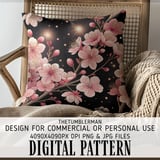Pink Cherry Blossom Tumbler Design, Floral Tumbler Png, Watercolor Flowers Digital Papers, Junk Journal Pages, Scrapbooking Paper Digital thumbnail 5