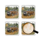 Grand Wagoneer Corkwood Coaster Set, The Waggy Car Coasters, Off Road, Petralla Shop, Classic SUV Art, Car Lover Gift, Drink Coasters thumbnail 5