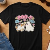 Puppy Ghost Boop Halloween T-Shirt with Sheet Costume Bat Cloud Stars Hearts Graphic Print thumbnail 5