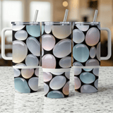 40oz Tumbler Sublimation, Seamless Distressed, Tapered Tumbler Wrap Design, Digital Download, Colorful Pebbles, Abstract Texture thumbnail 3