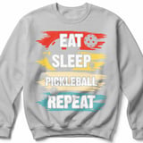 Pickleball Gildan Crewneck Sweatshirt, Eat Sleep Pickleball Repeat, Court Warm Up thumbnail 7