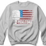 Pickleball Gildan Crewneck Sweatshirt, PICKLEBALL Distressed USA Flag Paddle, Court Warm Up Outerwear thumbnail 7