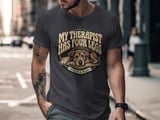 My Therapist Has Four Legs Dog Lover T-Shirt, Rescue Dog Parent Gift, Retro Pet Owner Tee, Animal Lover Shirt thumbnail 2
