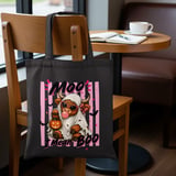 Moo I Mean Boo Halloween Tote Bag, Spooky Cute Highland Cow Ghost Bag, Pink Aesthetic Fall Season Shopping Tote, Funny Cow Lover Gift thumbnail 2