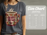Groovy Brews Coffee Tee or Sweatshirt, Faux Patchwork Design thumbnail 10