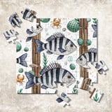 Digital Fish Pattern, Fish and Crab Design, Digital Bundle, Seafood Pattern, Beach Pattern, Ocean Animal Art, Sea Life, Digital Download thumbnail 7
