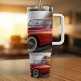 40oz Tumbler Wrap PNG Classic Car Retro Diner Route 66 Vintage Auto Digital Design for Car Lovers, Instant Download File thumbnail 4