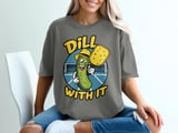 Pickleball Comfort Colors Shirt, Dill With It Funny Pickle Pun, Retro Court Player Vintage Graphic Tee thumbnail 5