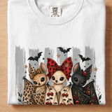 Cute Halloween Bat Friends T-Shirt, Spooky Season Sweatshirt, Whimsical Goth Chibi Bats Pumpkin Skull thumbnail 10