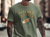 Patched and Back T-Shirt: Post Operation Recovery, Band-Aid Graphic, Medical Resilience Tee thumbnail 3