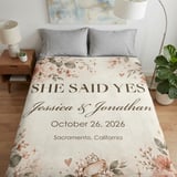 She Said Yes Floral Blanket thumbnail 3