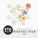 Growing Things Going Places Floral PNG Sublimation Design, Inspirational Quote Botanical Digital Download for T-Shirts & Mugs thumbnail 1