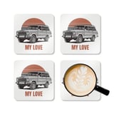 Grand Wagoneer 'My Love' Corkwood Coaster Set, The Waggy, Car Lover Gift, Petralla Shop thumbnail 5